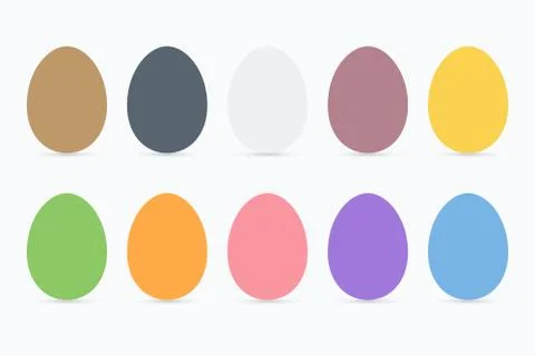 Colorful flat easter egg set Stock Illustration