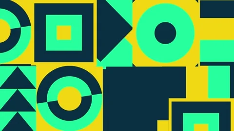 Colorful Flat Geometric Shapes Pattern with Dynamic Looping Animation. Stock Footage 317302695