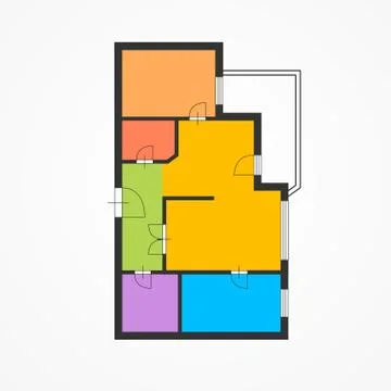 Colorful Flat Plan. Vector Illustrazione stock