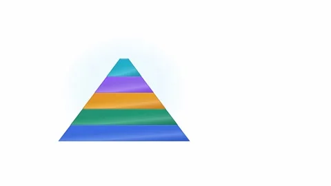 Colorful flat pyramid chart animation on white background. 4K Video stock 343265521