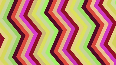 Colorful Flat Retro Zigzag Chevron Pattern Loop Vidéo 332787514
