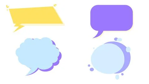 Colorful Flat Speech Bubbles Set for Comic, Chat, and Message Design Stock Illustration
