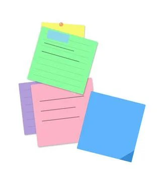 Colorful flat stacked sticky notes イラスト素材