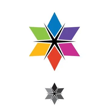 Colorful flat star vector icon isolated on background Stock Illustration