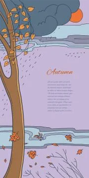 Colorful flat vector natural background. Four seasons. Countryside location at Illustrazione stock