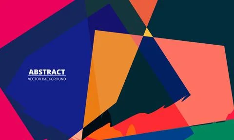 Colorful flat vector retro abstract background with geometric colored elements 库存插图