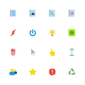 Colorful flat web icon set Stock Illustration