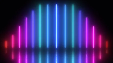 Colorful Flicker Neon Light Technology VJ Loop Floor Dancing Stage Stock Illustration