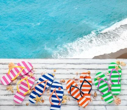 Colorful  Flip Flops. Stock Photos