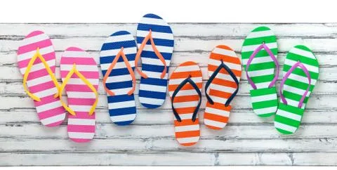 Colorful  Flip Flops. Stock Photos