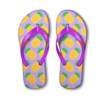 Colorful Flip Flops with Pineapple Pattern Design Stock Illustration