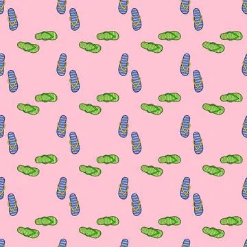 Colorful Flip Flops Seamless Pattern 库存插图