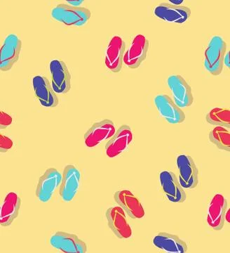 Colorful flip flops vector pattern 스톡 일러스트