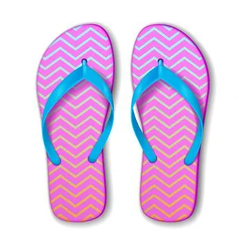 Colorful FlipFlops with Zigzag Pattern Design Stock Illustration