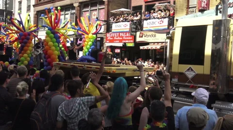 Colorful Float at Toronto’s 36th Annual Pride Parade 2016 Stock Footage 65280627