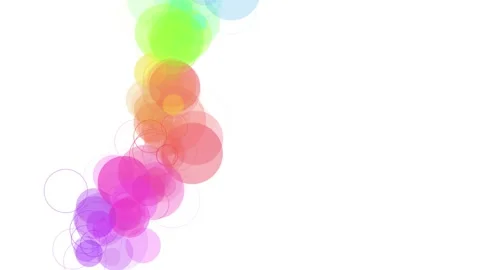 Colorful Floating Bubble Drift Wave White Background Loop Video stock 341903158