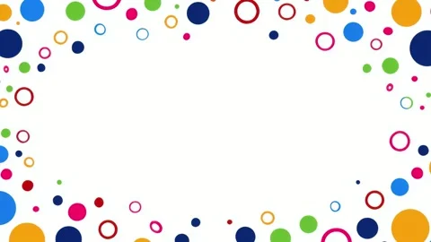 Colorful floating circles border frame with copy space, abstract geometric .. Video stock 342044837