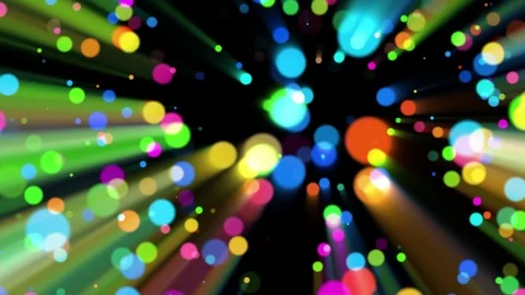 Colorful Floating Circles with Colored Light Rays Background Backdrop Stock Footage 76593848