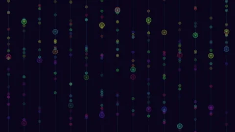 Colorful floating dots on black background in circular pattern Stock-Footage 249428430