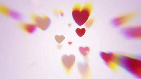 Colorful Floating Hearts Background Video stock 321378646