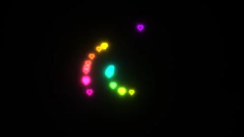 Colorful floating hearts in a dark background 库存影片 338236946
