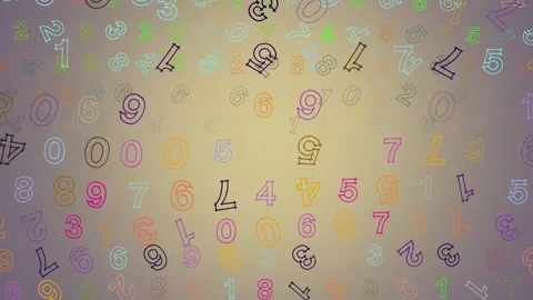 Colorful Floating Numbers on Gradient Background Representing Creativity Stock Footage 310689785