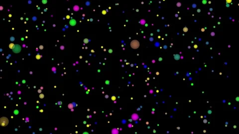 Colorful Floating Particles on Black Abstract Motion Background Stock Footage 325196366