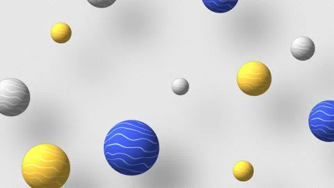 Colorful Floating Spheres On Alpha Video stock 168693340