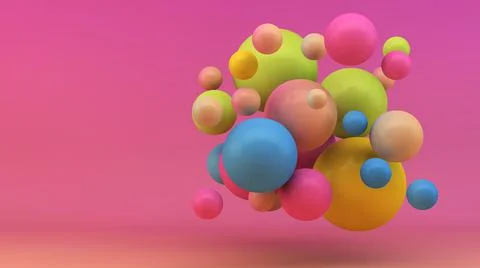 Colorful floating spheres Stock Illustration