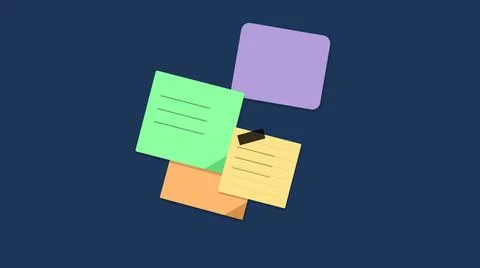 Colorful floating sticky notes illustration Stockillustratie