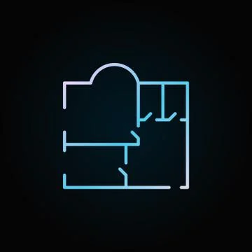 Colorful floor plan icon Ilustración de archivo