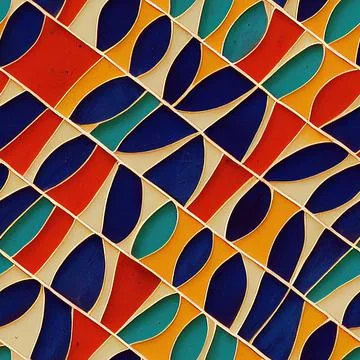 Colorful floor tiles seamless pattern (3) Illustrazione stock