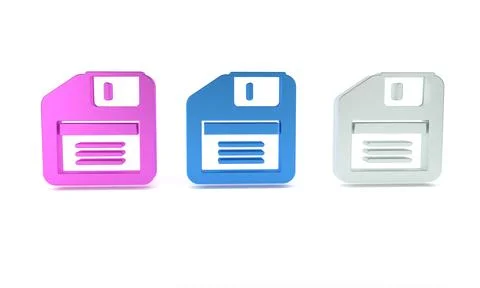 Colorful Floppy disk for computer data storage icon isolated on white backg.. Stockillustratie