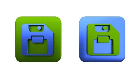 Colorful Floppy disk for computer data storage icon isolated on white backg.. Illustrazione stock