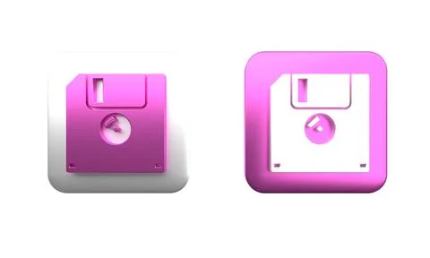 Colorful Floppy disk for computer data storage icon isolated on white backg.. Illustrazione stock
