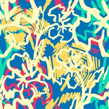 Colorful floral abstract pattern. Stock Illustration