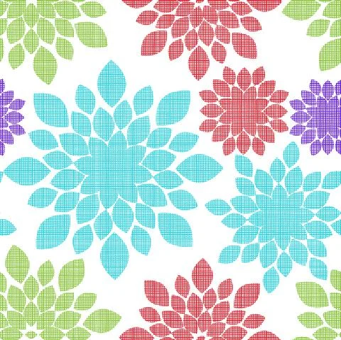 Colorful Floral Leaf Repeat Pattern Background イラスト素材
