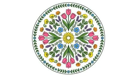 Colorful floral mandala pattern design Stock Illustration