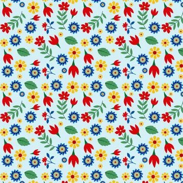Colorful Floral Pattern Design Stock Illustration