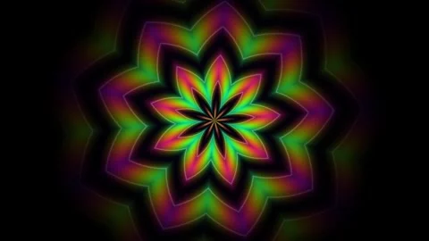 Colorful floral pattern design with vibrant lines and Stock Footage 340643503