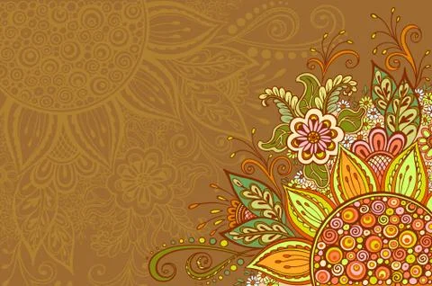 Colorful Floral Pattern Stock Illustration