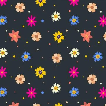 Colorful Floral Pattern Stock Illustration