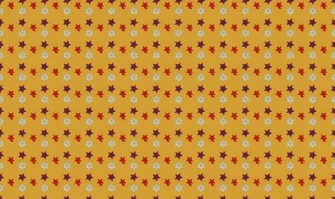 Colorful floral pattern with small flowers on yellow background Stock Illustration