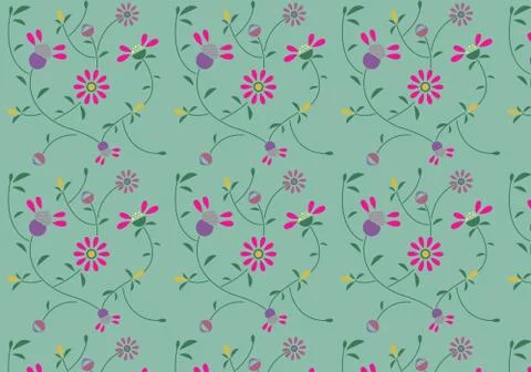 Colorful floral pattern. Vector pattern. Background with flowers. Illustrazione stock