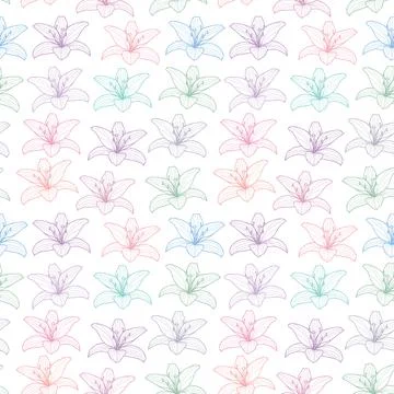 Colorful floral repeat pattern vector botanical illustration Illustrazione stock