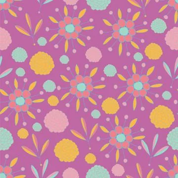 Colorful floral seamless background pattern Stock Illustration