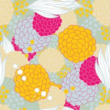 Colorful floral seamless background pattern Stock Illustration