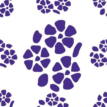 Colorful floral seamless pattern with dot background Stockillustratie
