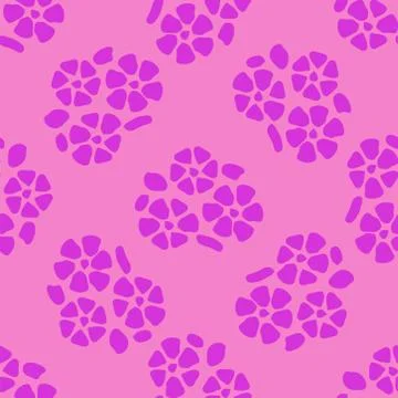 Colorful floral seamless pattern with dot background Stock Illustration