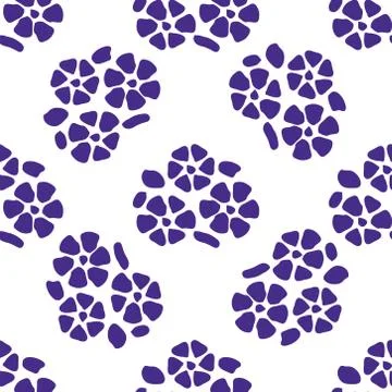 Colorful floral seamless pattern with dot background Stock Illustration